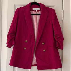 Worn Once! Veronica Beard Fuchsia Double-Breasted Blazer